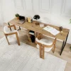 Bureau double avec rangement central - plateau effet pin MARFA