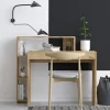 Bureau moderne avec rangement niches - effet chêne MARFA