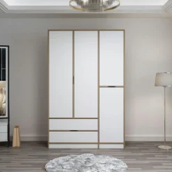 Bureau moderne avec rangement niches - effet chêne MARFA