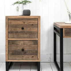 Caisson de bureau en bois recyclé 2 tiroirs BRISBANE