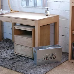 Caisson de bureau roulettes hévéa 2 tiroirs 60cm OLGA