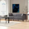 Canapé 3 places anthracite - accoudoirs larges ORSAY