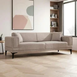 Canapé 2 places anthracite, accoudoirs matelassés 170 cm LUCCA
