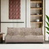 Canapé 3 places beige en tissu plissé 210 cm ARVEN