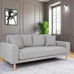 Canapé 3 places gris clair - 210 cm AMSTERDAM
