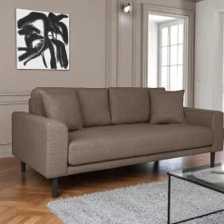 Canapé 3 places gris clair - 210 cm AMSTERDAM