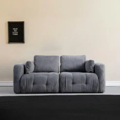Canapé 2 places modulable beige, forme organique BARI