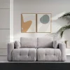 Canapé 2 places modulable gris clair, forme organique BARI