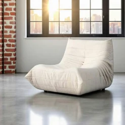 Canapé 2 places velours bleu nuit plissé 145 cm ARVEN