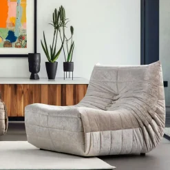 Canapé 2 places velours bleu nuit plissé 145 cm ARVEN