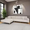 Canapé d'angle beige chiné - côté gauche, 290 cm AMSTERDAM