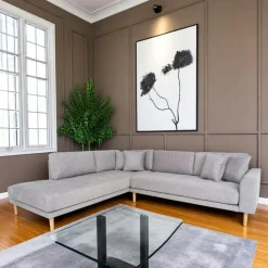 Canapé d'angle beige sable - côté droit, 290 cm AMSTERDAM