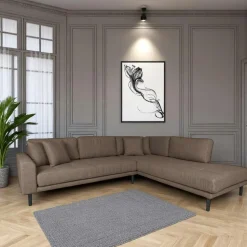 Canapé d'angle beige sable - côté droit, 290 cm AMSTERDAM