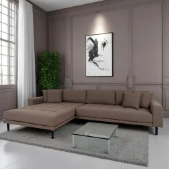 Canapé d'angle beige sable - côté droit, 290 cm AMSTERDAM