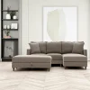 Canapé d'angle convertible beige - côté droit COMO