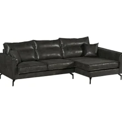 Canapé d'angle droit havane EPIKA