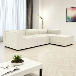 Canapé d'angle modulable écru - côté droit SPELLO