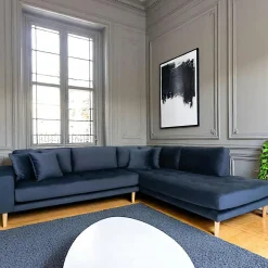 Canapé d'angle vert foncé - côté droit, 257 cm AMSTERDAM