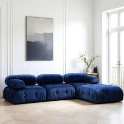 Canapé modulable 3 places - velours beige RONDA