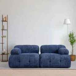 Canapé modulable 2 places écru, assise profonde 190 cm ICA