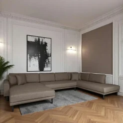 Canapé panoramique gris clair - côté droit, 370 cm AMSTERDAM