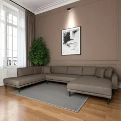 Canapé panoramique gris clair - côté droit, 370 cm AMSTERDAM