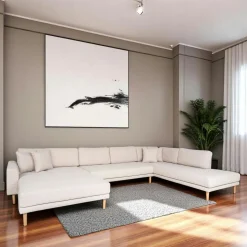 Canapé panoramique gris clair - côté droit, 370 cm AMSTERDAM