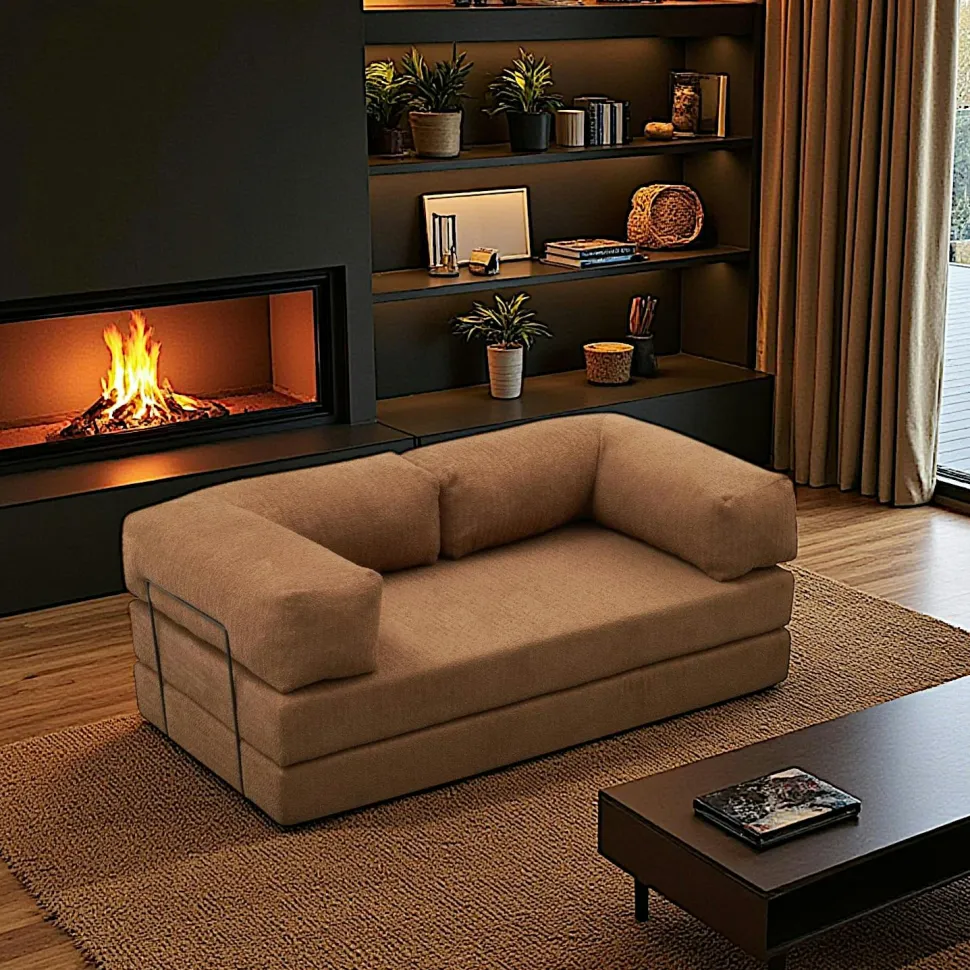 Canapé-lit anthracite confort, 190 cm ALTEA