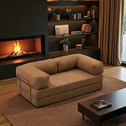 Canapé-lit marron confort, 190 cm ALTEA