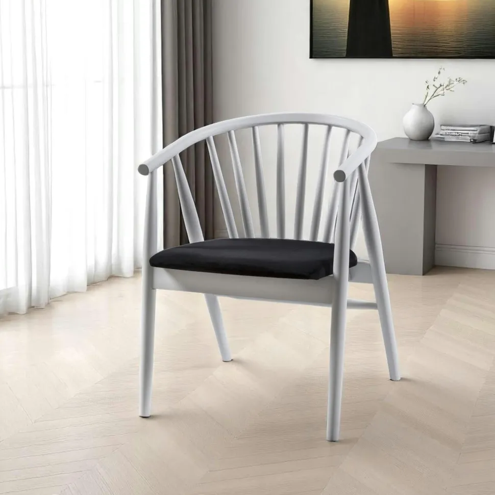 Chaise à barreaux - velours taupe TENA