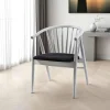 Chaise blanche à barreaux - velours noir TENA