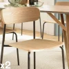 Chaise bois et métal noir style écolier (lot de 2) TIM