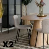 Chaise bouclette beige pieds métal noir (lot de 2) LOTA