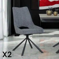 Chaise contemporaine pivotante beige (lot de 2) LIGURIE
