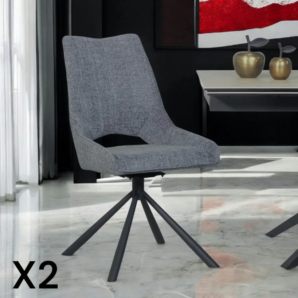 Chaise contemporaine pivotante rouille (lot de 2) LIGURIE