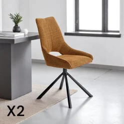 Chaise contemporaine pivotante anthracite (lot de 2) LIGURIE