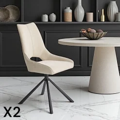 Chaise contemporaine pivotante anthracite (lot de 2) LIGURIE
