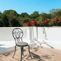 Chaise de jardin bistrot gris foncé