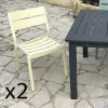 Chaise de jardin en aluminium jaune tendre (lot de 2) STOCKHOLM