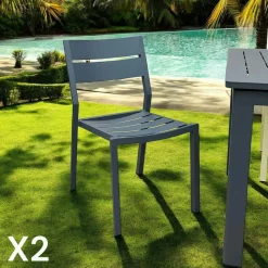 Chaise de jardin en aluminium jaune tendre (lot de 2) STOCKHOLM