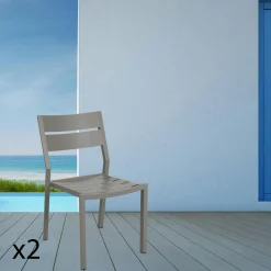 Chaise de jardin en aluminium jaune tendre (lot de 2) STOCKHOLM