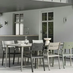 Chaise de jardin en aluminium gris sable (lot de 2) STOCKHOLM