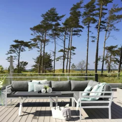 Chaise de jardin en aluminium gris sable (lot de 2) STOCKHOLM