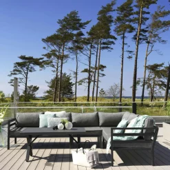 Chaise de jardin en aluminium gris sable (lot de 2) STOCKHOLM