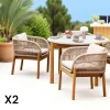 Chaise de jardin en bois d'acacia et corde tressée (lot de 2) MENDOZA