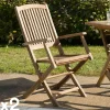 Chaise de jardin en teck avec accoudoirs (lot de 2) SUMMER