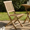 Chaise de jardin en teck à bords droits (lot de 2) SUMMER