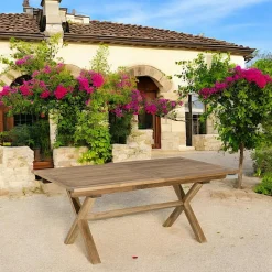 Chaise de jardin en teck à bords droits (lot de 2) SUMMER