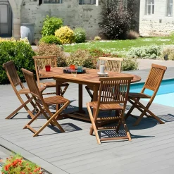Chaise de jardin en teck massif huilé (lot de 2) MACAO