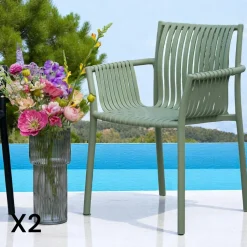 Chaise de jardin noire (lot de 4) MENDOZA